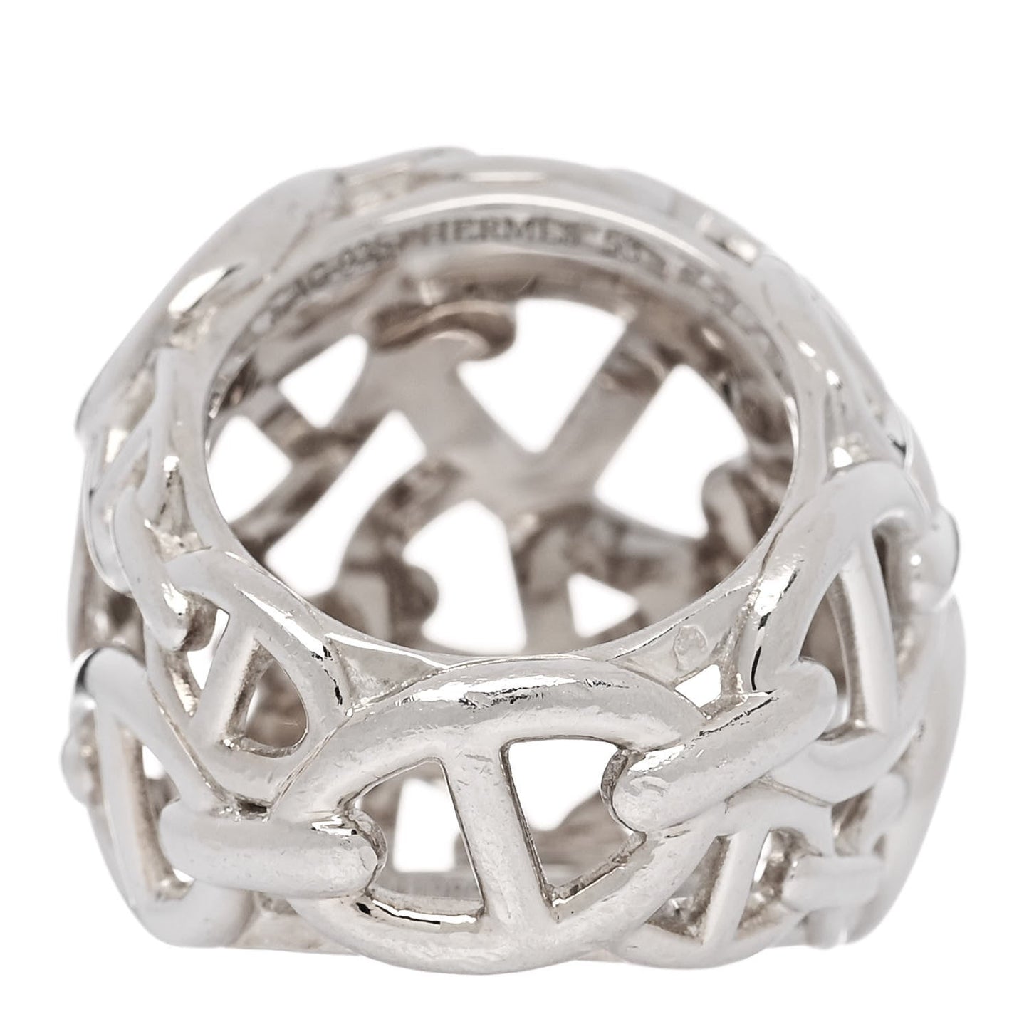Sterling Silver GM Chaine d'Ancre Enchainee Dome Ring 53 6.25
