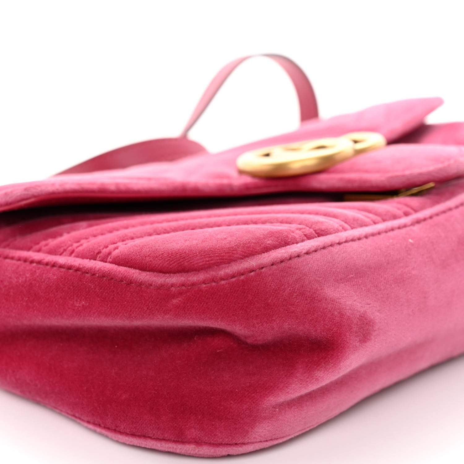 Gucci Velvet Matelasse Small GG Marmont Shoulder Bag Light Raspberry Rose 9 of 10