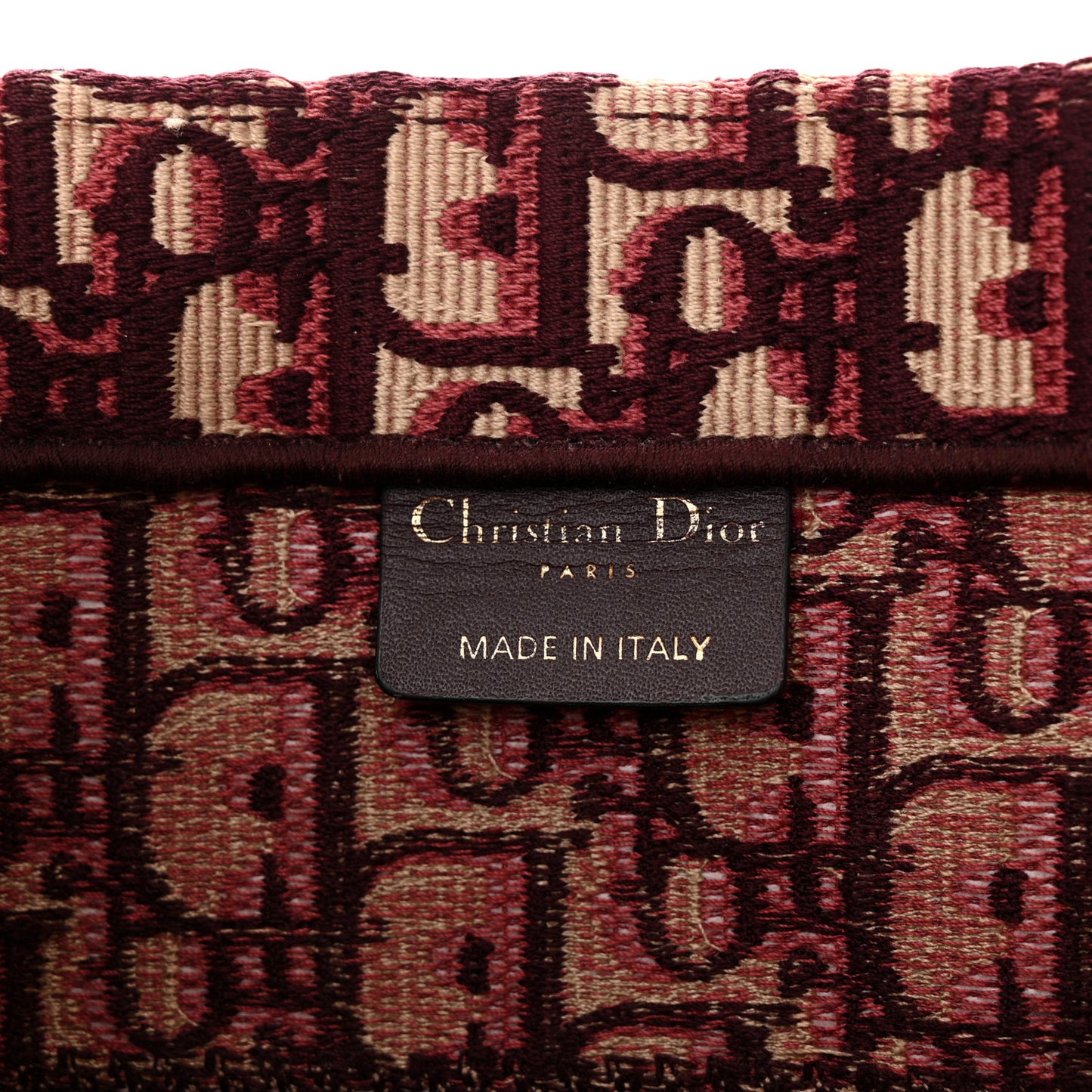 Oblique Medium Book Tote Burgundy Multicolor