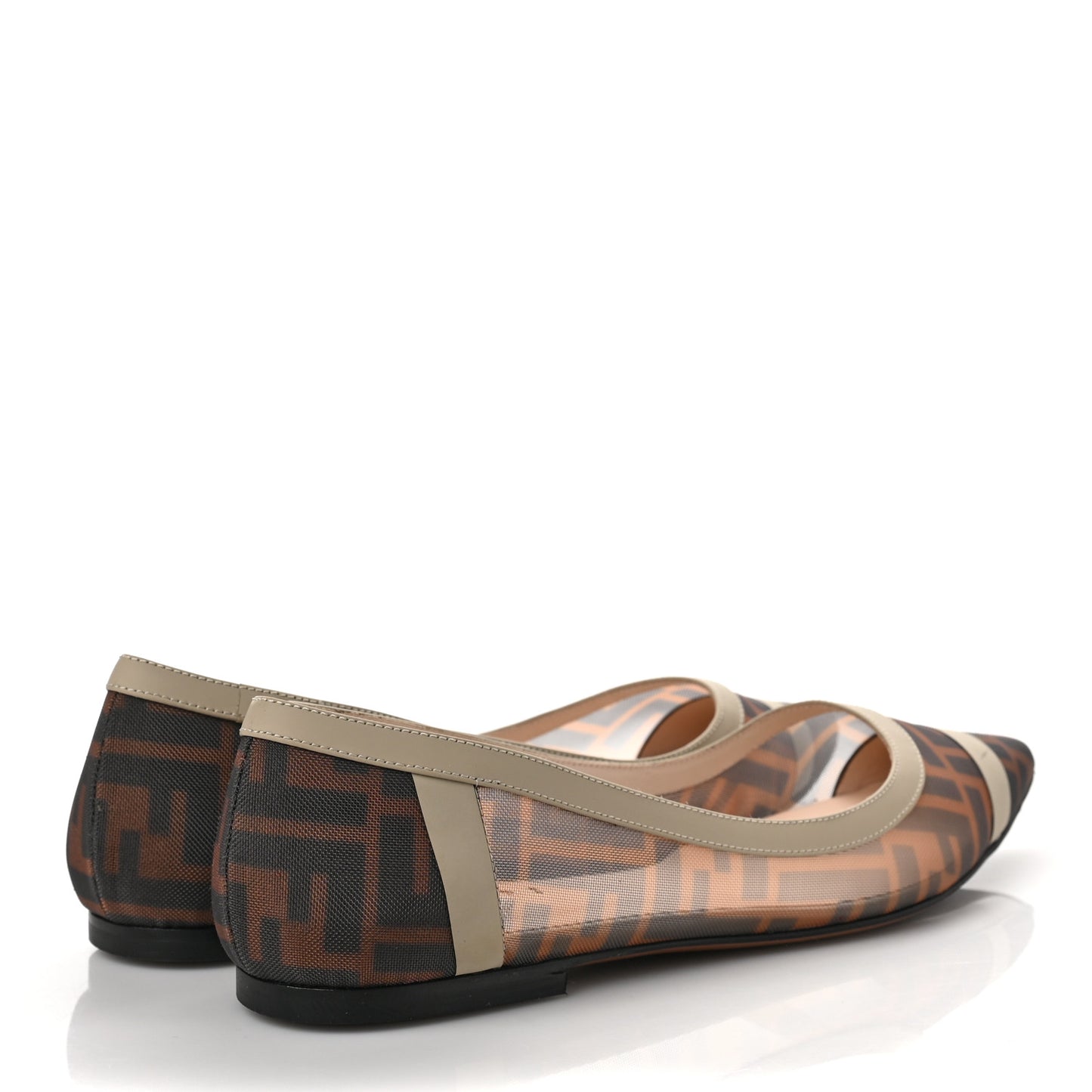Mesh FF Skimmer Ballerina Flats 40 Tobacco Moro Black