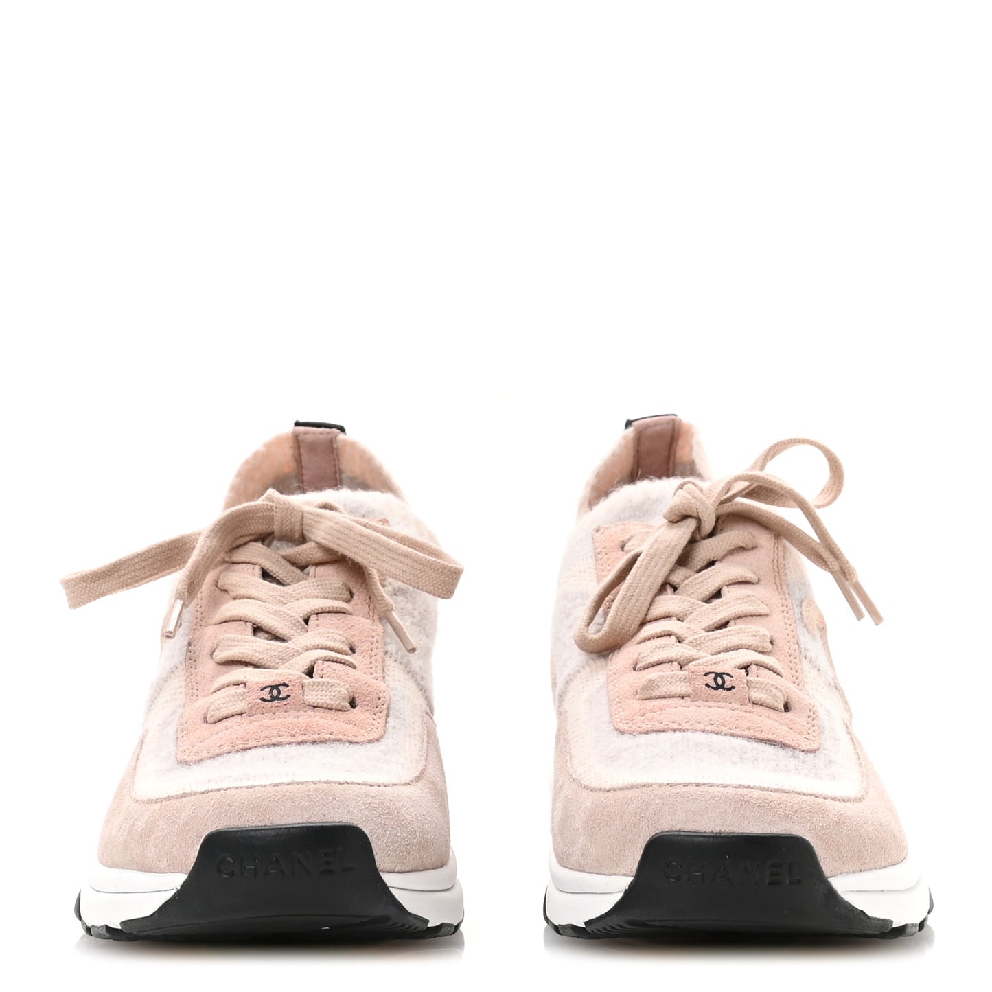 Mesh Suede Fabric Womens CC Sneakers 38 Light Pink