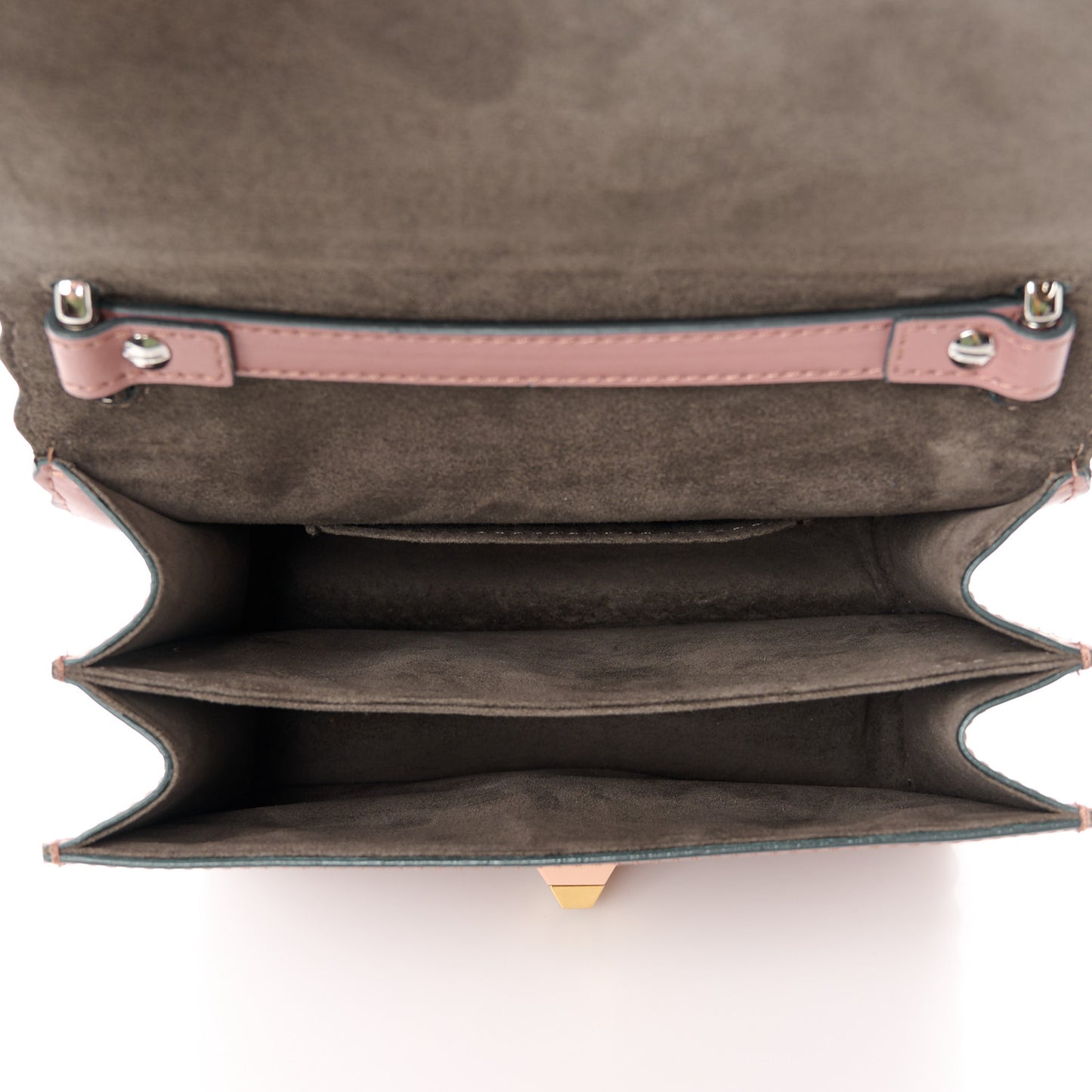 Vitello Liberty Scalloped Studded Small Kan I Shoulder Bag English Rose