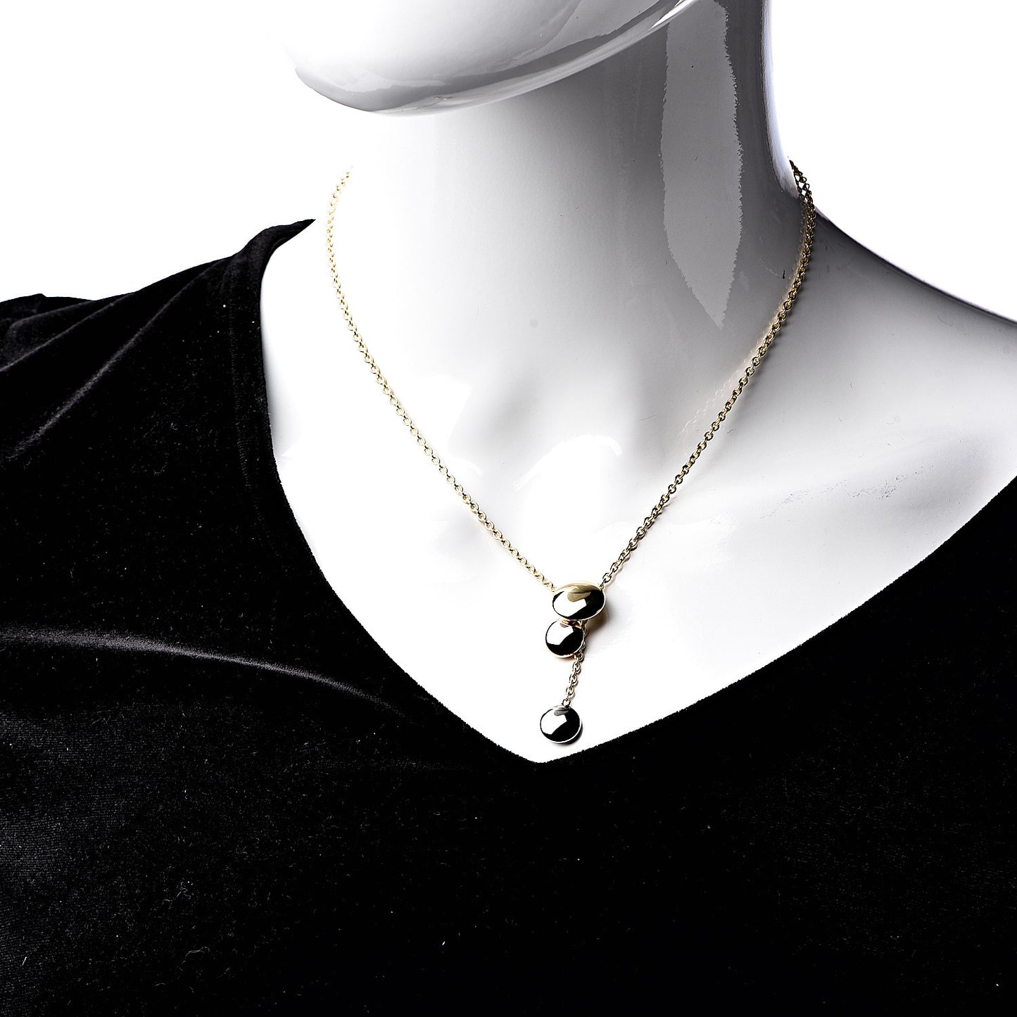 18K Pink Yellow White Gold Sweet Trinity Drop Necklace