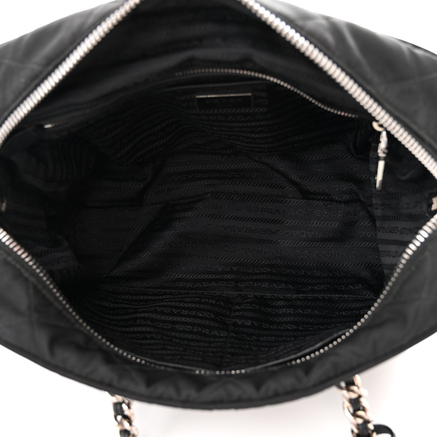 Nylon Tessuto Impuntu Quilted Shoulder Bag Black