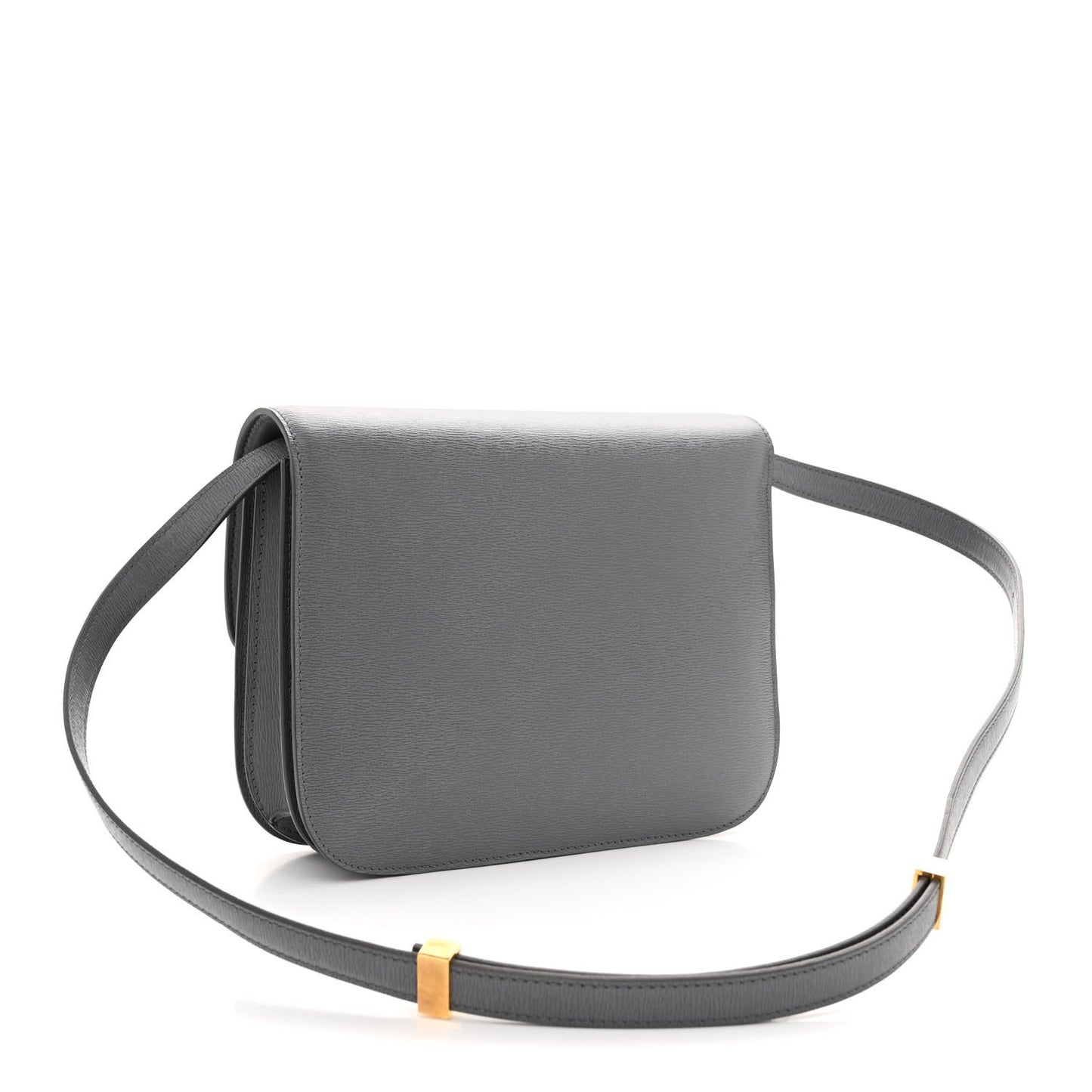Liege Calfskin Medium Classic Box Flap Bag Medium Grey