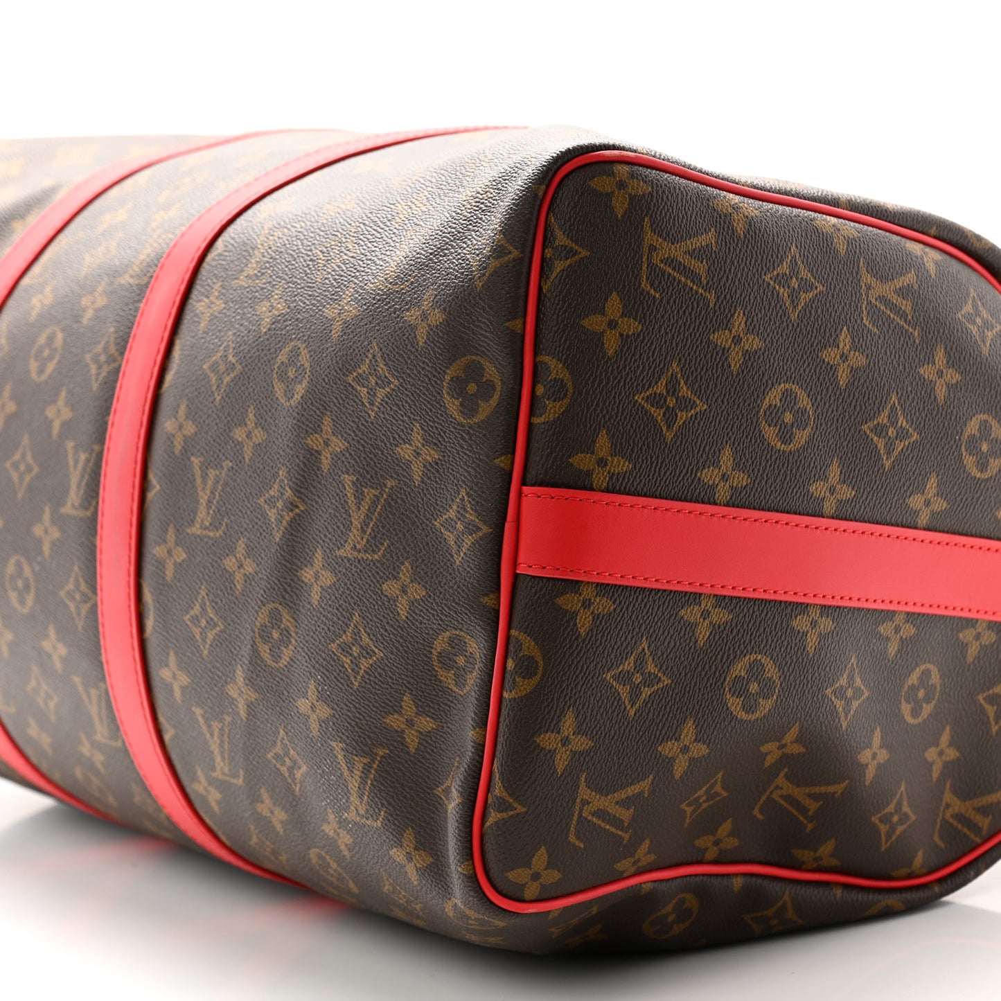 Calfskin Monogram Keepall Bandouliere 50 Coquelicot