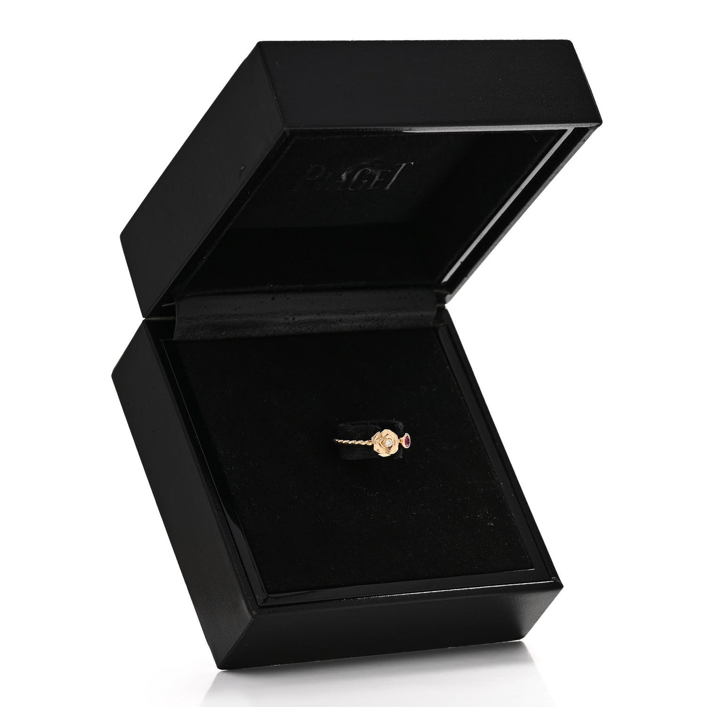 18K Rose Gold Diamond Pink Sapphire Rose Ring 51 5.75