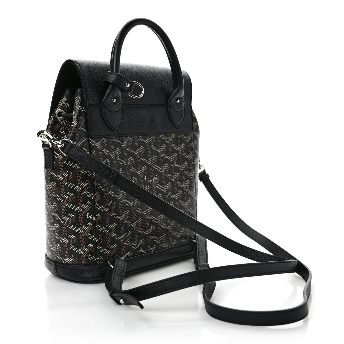 Goyardine Calfskin Mini Alpin Backpack Black