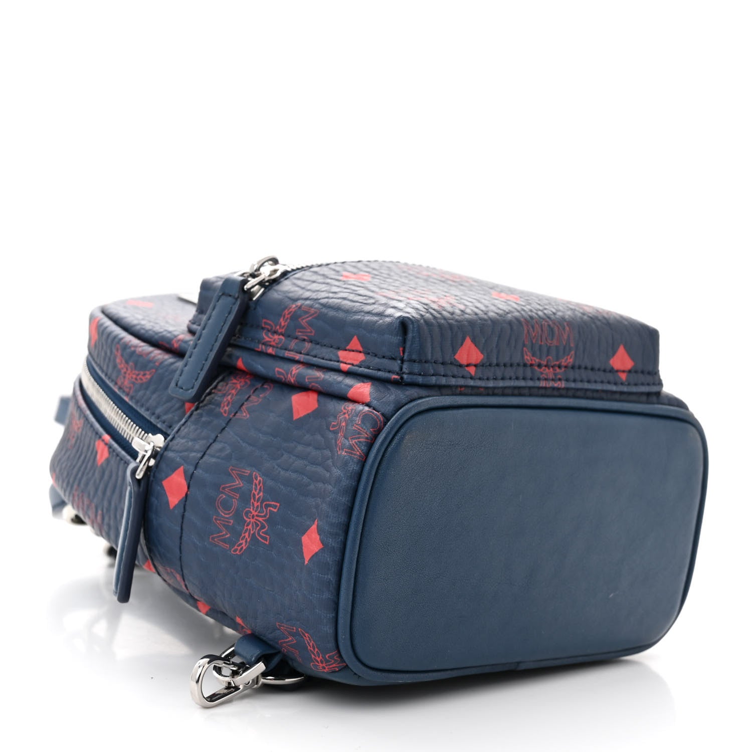 MCM Visetos X-Mini Stark Bebe Boo Backpack Deep Blue Sea 4 of 10