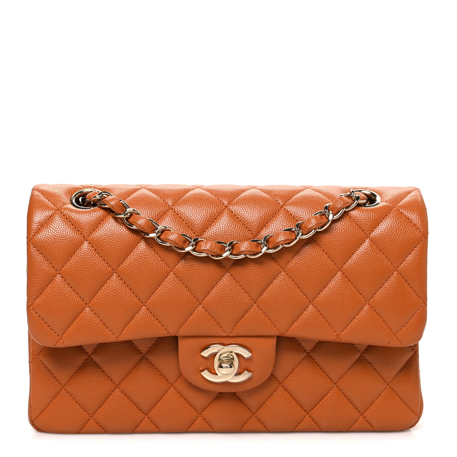 Chanel Caviar Quilted Small Double Flap Light Brown 1864484