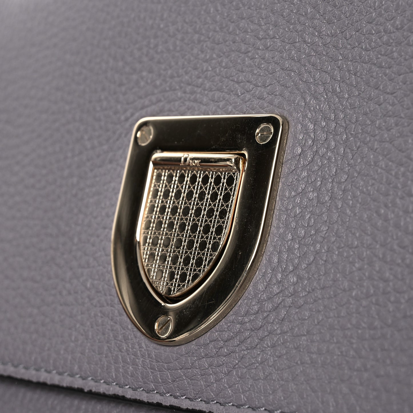 Grained Calfskin Medium Diorever Flap Grey