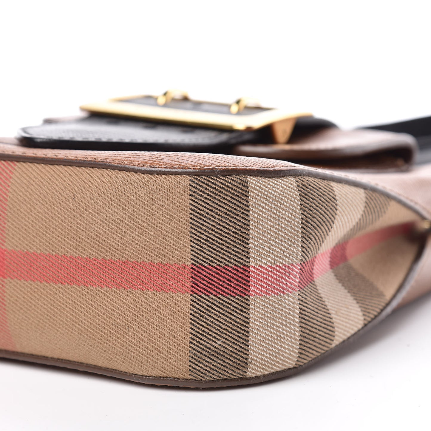 Derby Calfskin Small Square Buckle Belt Bag Tan Black