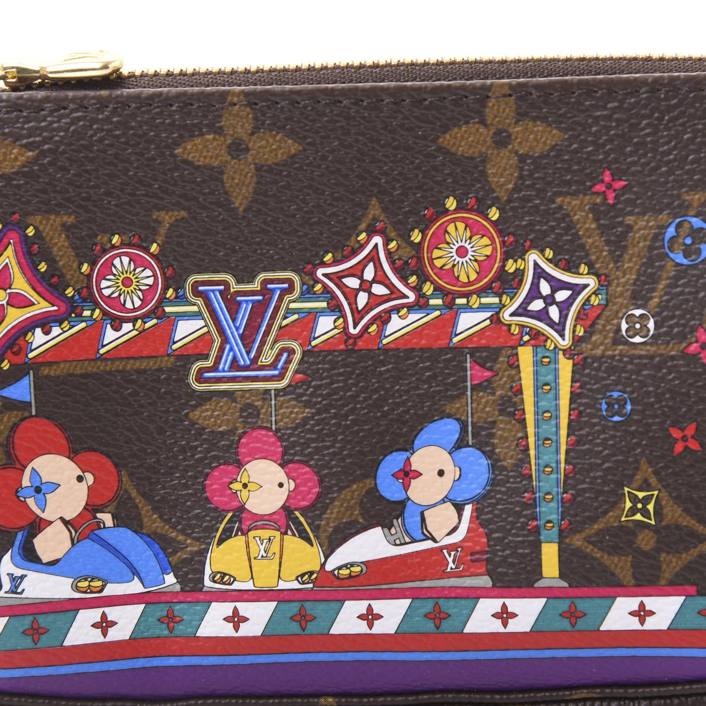 Monogram 2020 Christmas Animation Bumper Cars Mini Pochette Accessories Coquelicot
