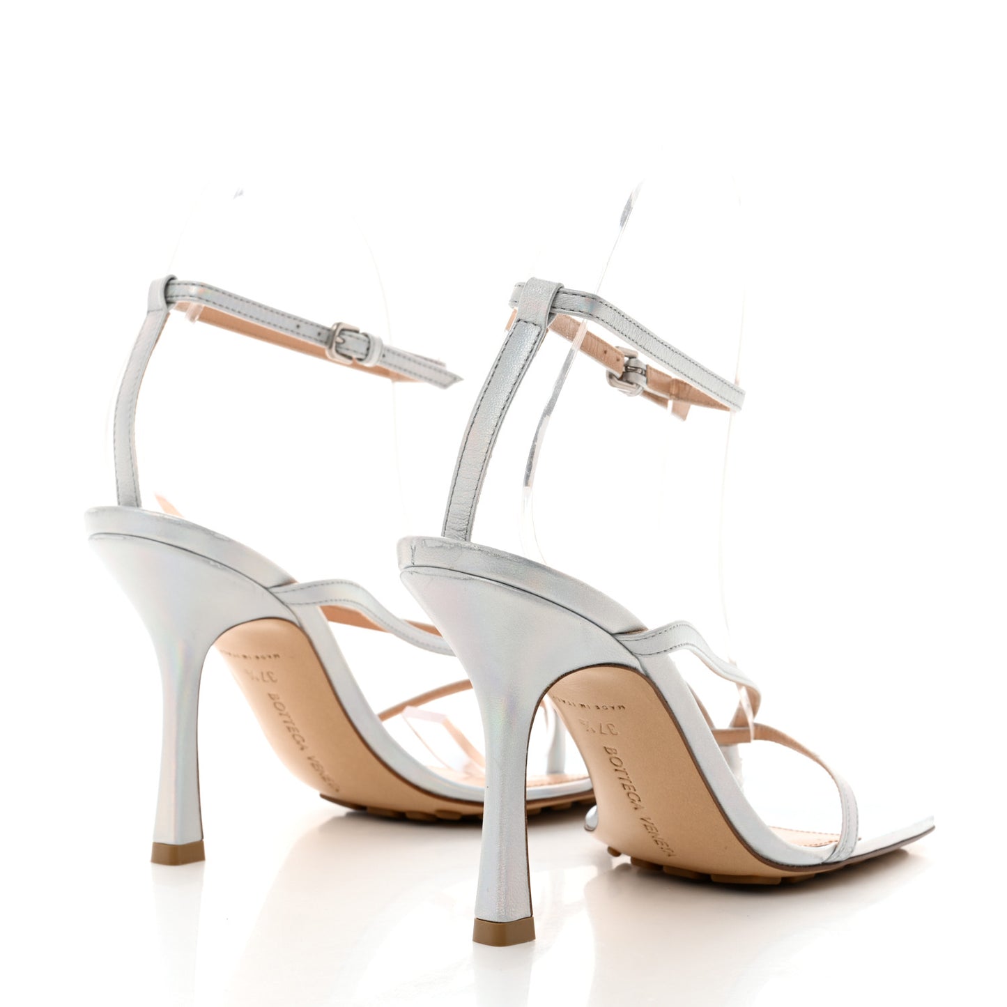 Laser Nappa Stretch Multi Strap 90mm Sandals 37.5 Moon Drop