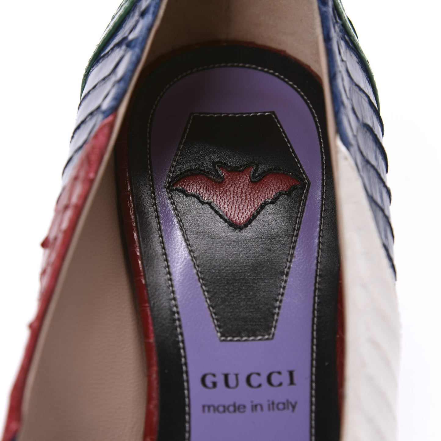 Snakeskin Crystal Double G Pumps 38 Multicolor