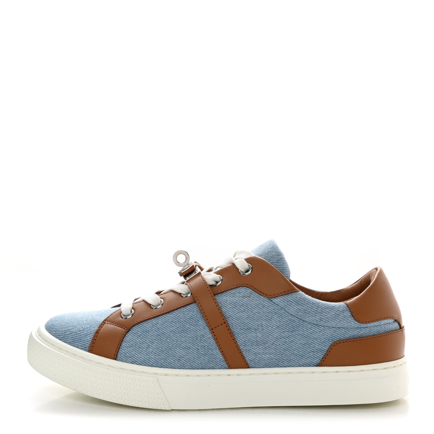 Denim Calfskin Day Sneakers 38 Blue Clair Gold