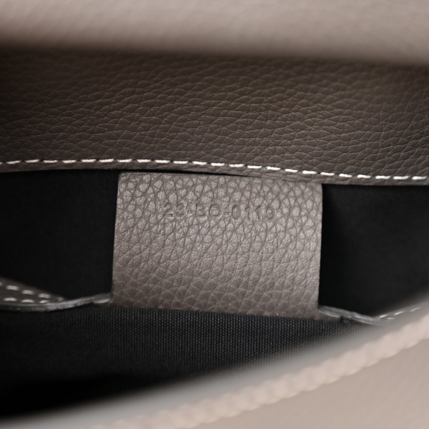 Grained Calfskin Mini Saddle Backpack Grey