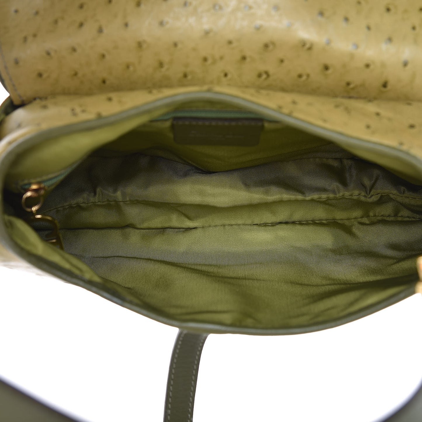 Ostrich Double Saddle Bag Green