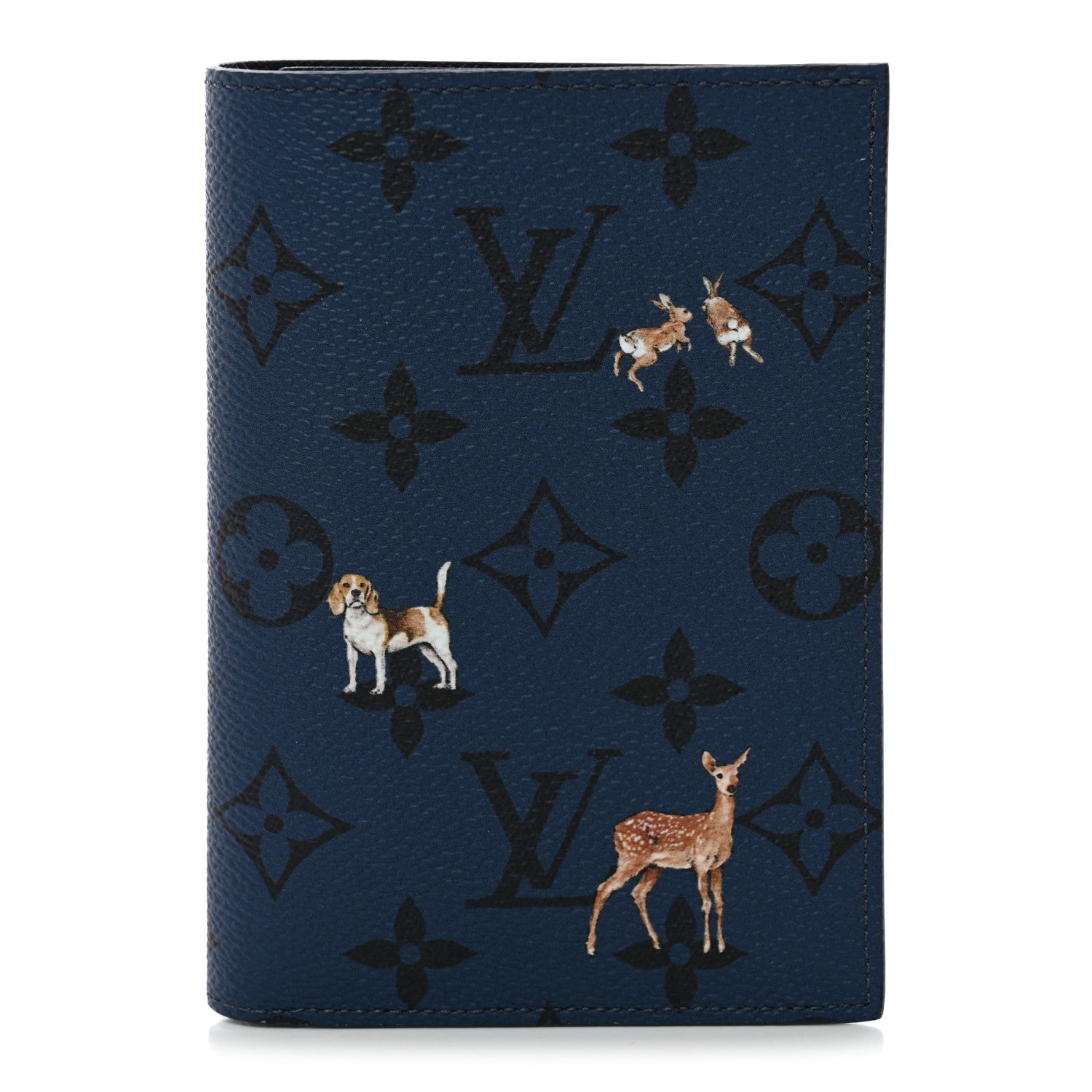 Louis Vuitton Monogram Forest Passport Cover Navy 1834135