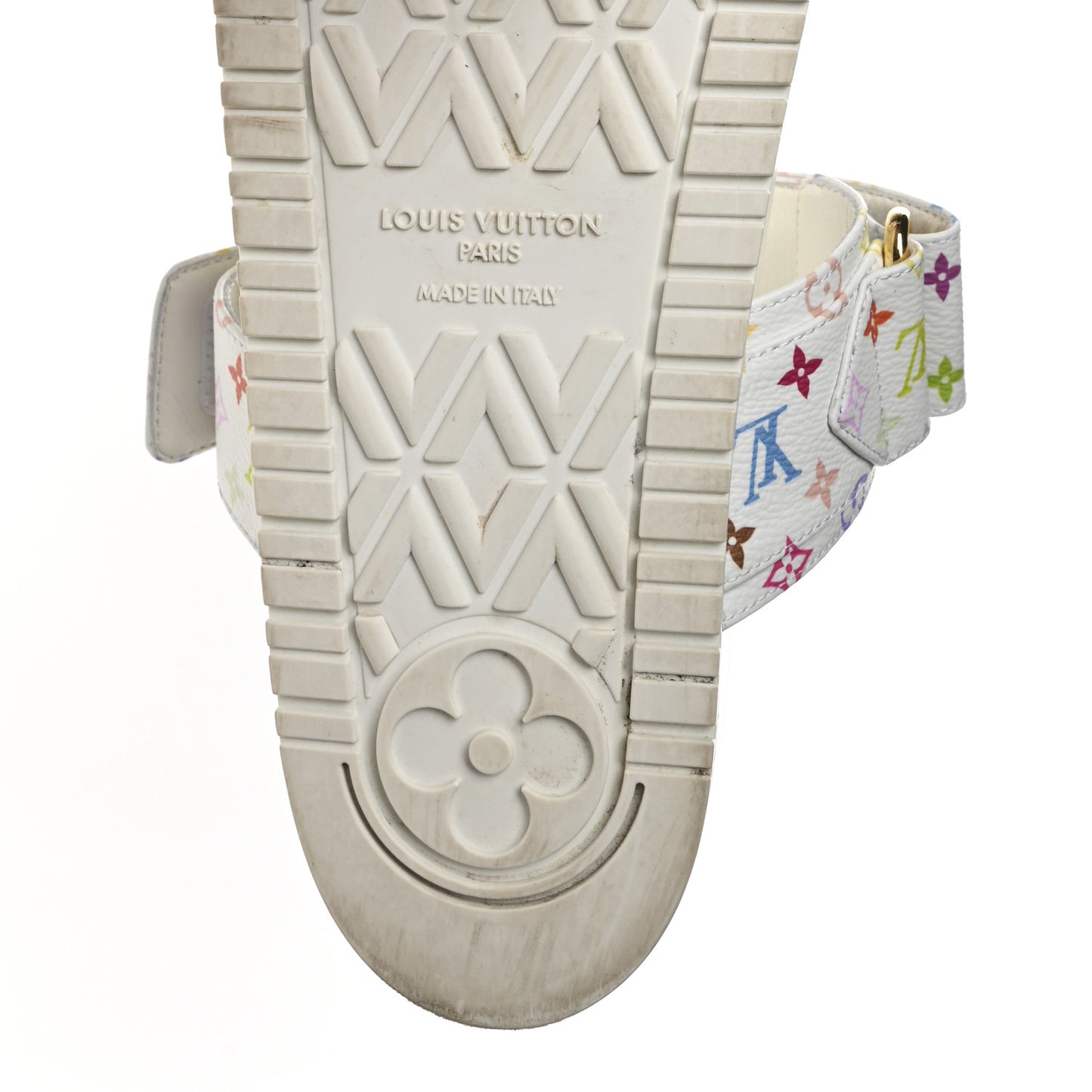 LV X TM Monogram Multicolor Bom Dia Comfort Mule Sandals 38.5 White