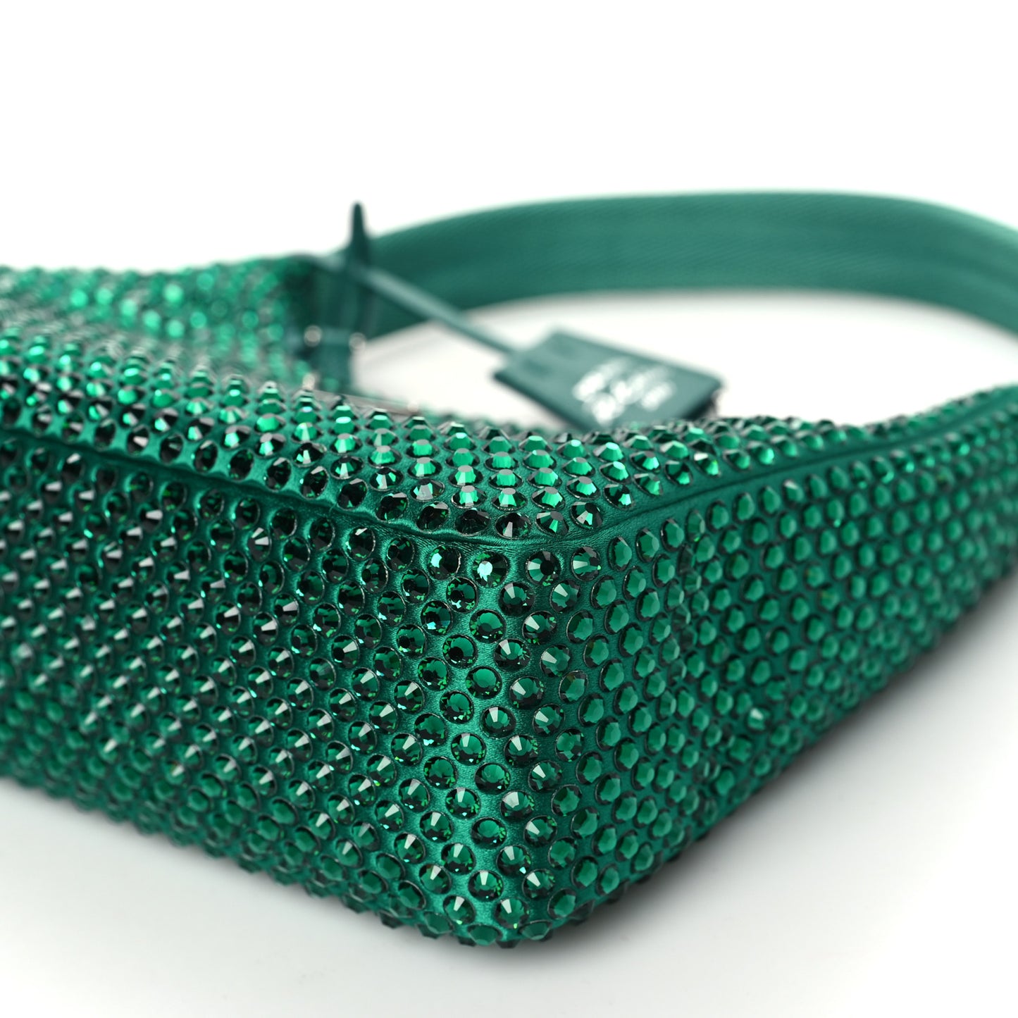 Satin Crystal Mini Re-Edition 2000 Bag Mango