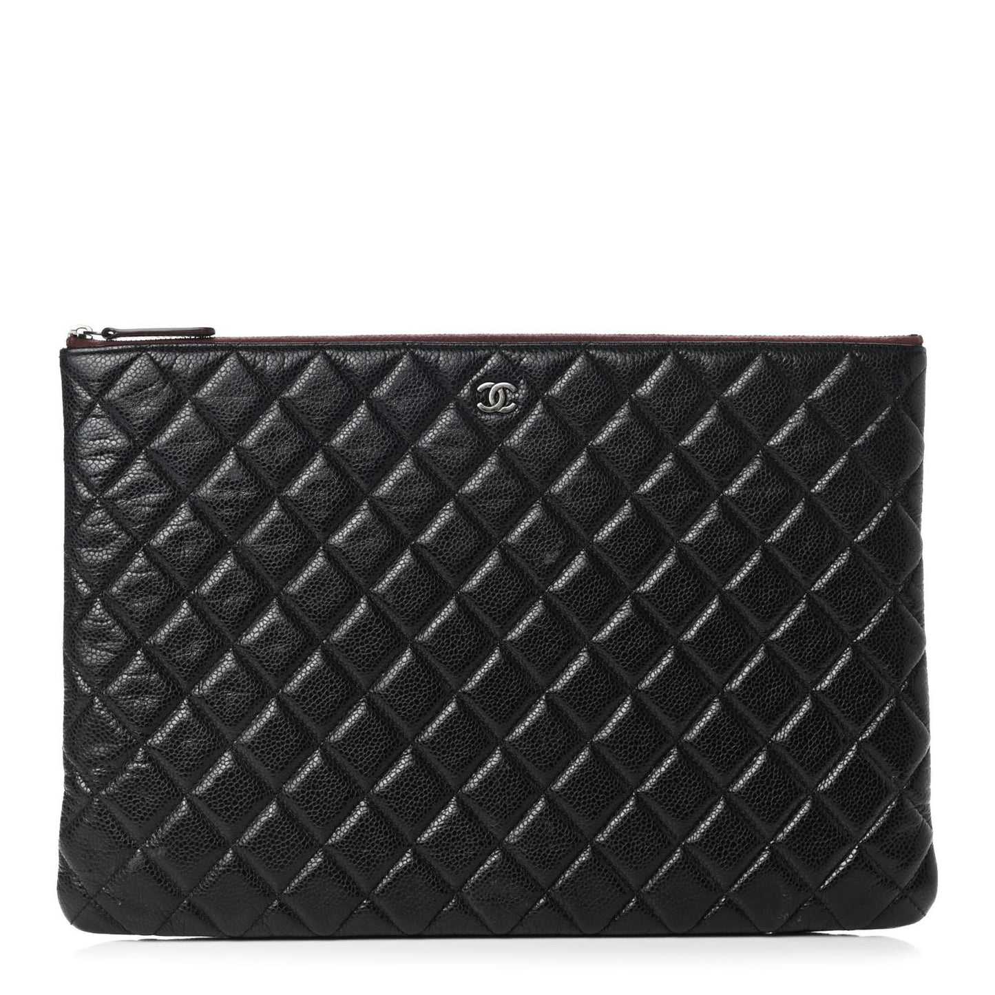 Caviar Quilted Large Cosmetic Case Black