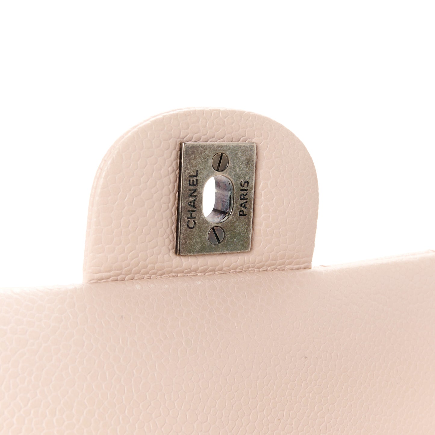 Caviar Quilted Medium Double Flap Light Pink