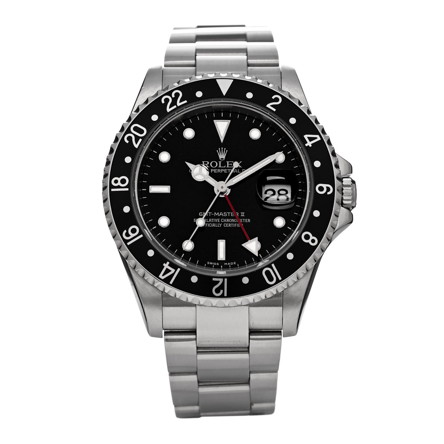 Stainless Steel 40mm Oyster Perpetual Date GMT Master II Watch Black 16710
