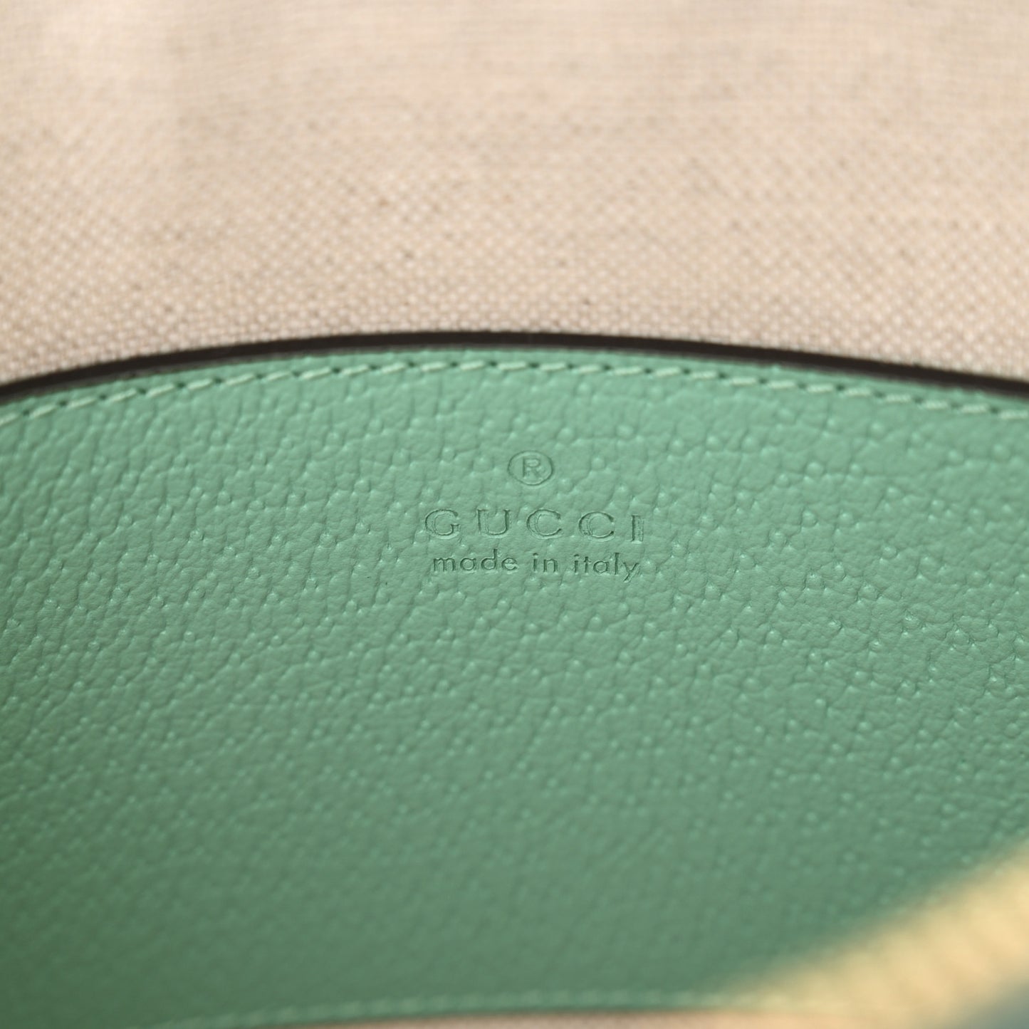 Monogram Jumbo GG Textured Dollar Calfskin Small Ophidia Dome Shoulder Bag Beige Pepperlight Mint