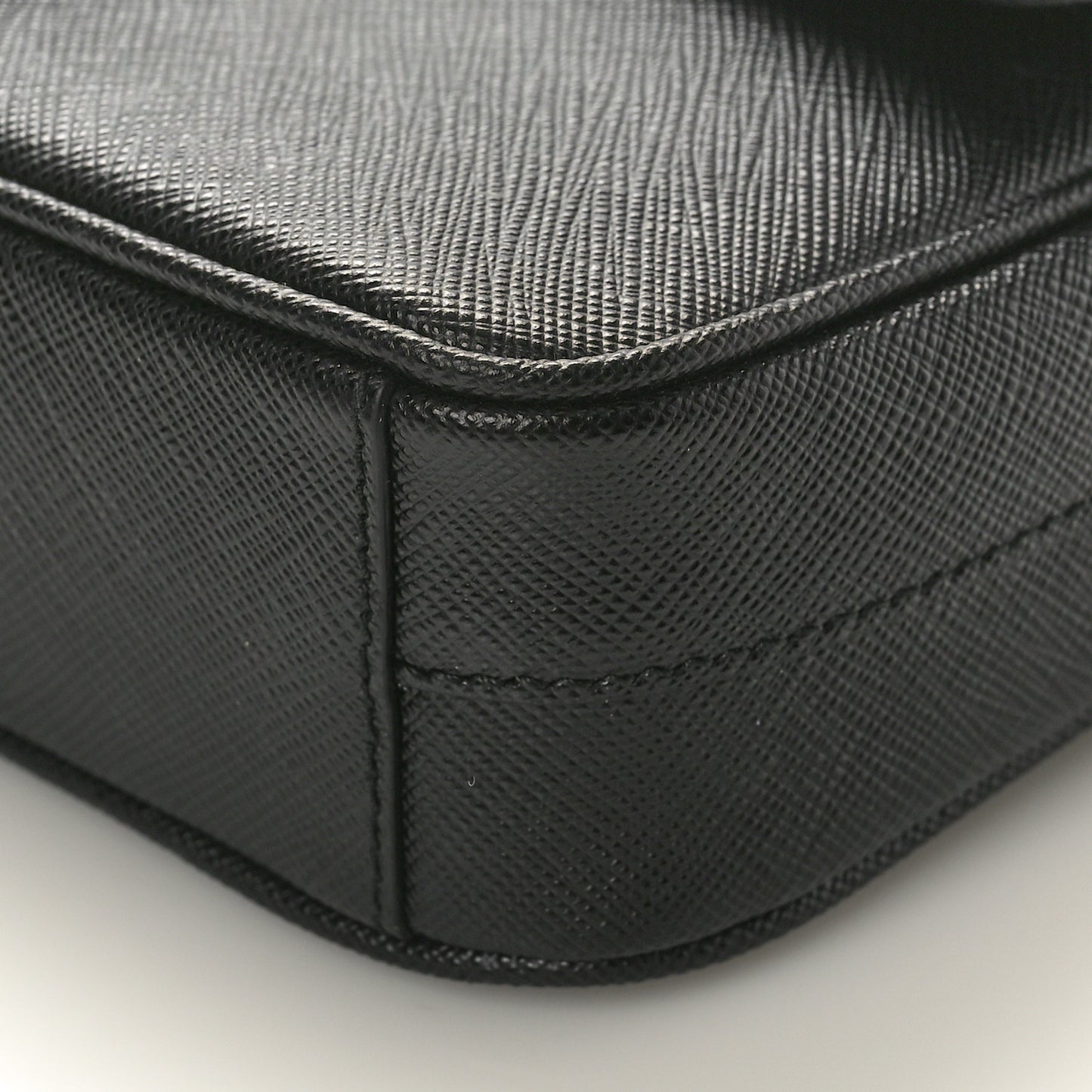 Saffiano Flap Shoulder Bag Black