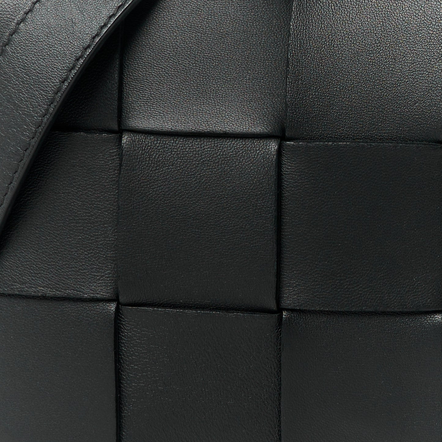 Lambskin Maxi Intrecciato Cassette Crossbody Bag Black