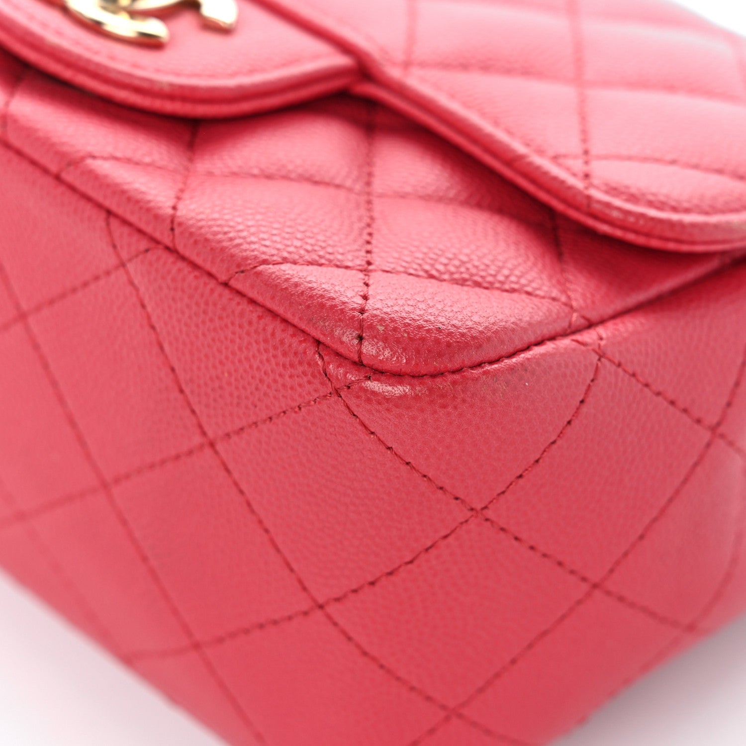 Chanel Caviar Quilted Mini Square Flap Pink 10 of 13