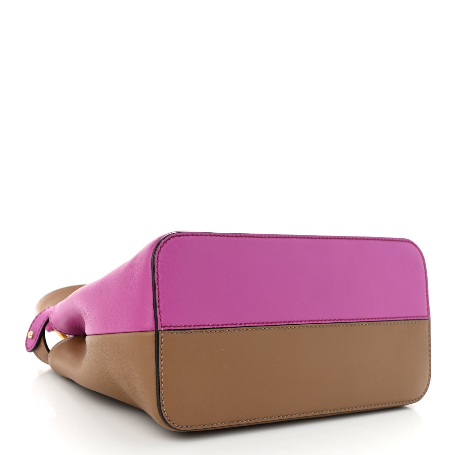 Vitello Seta Nappa Plexiglass Bi-Color Mini Peekaboo Iconic Satchel Bouganville Sand