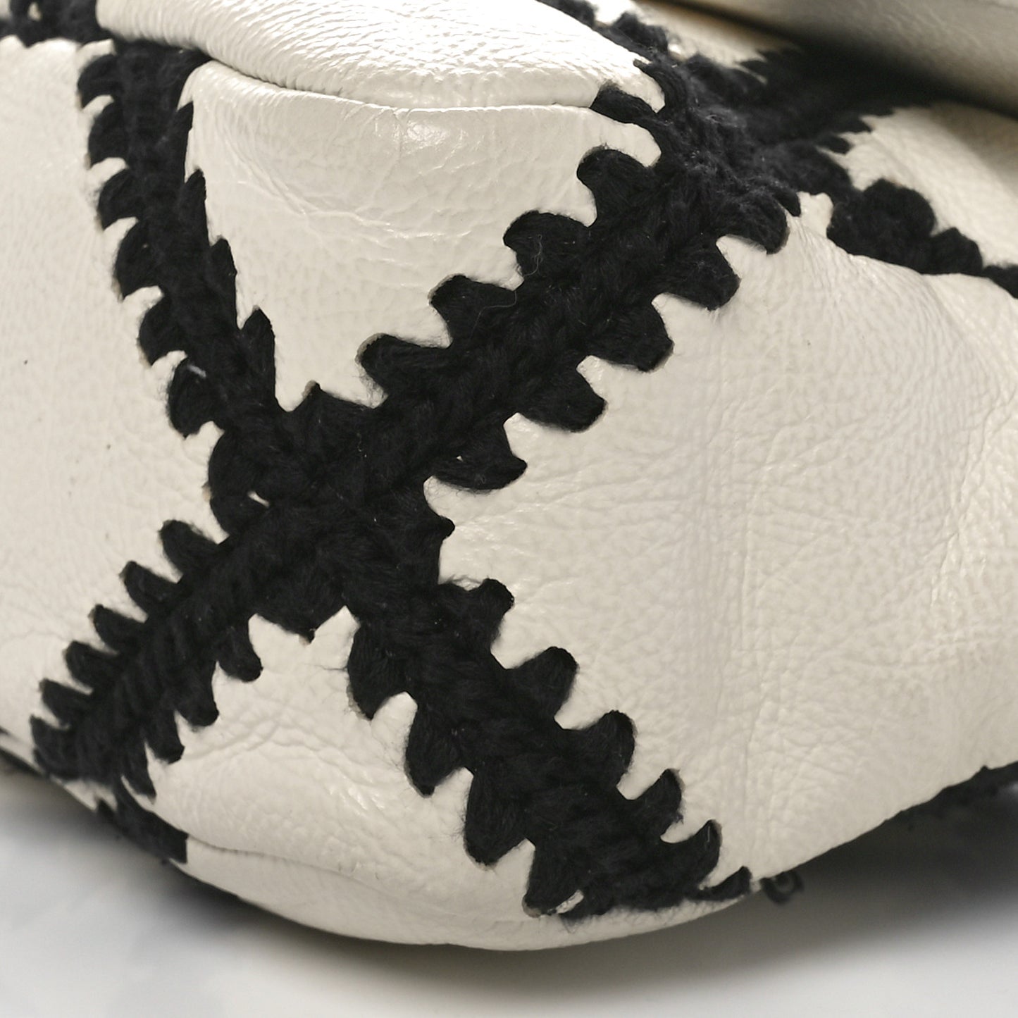 Calfskin Crochet Medium Chanel 19 Flap White Black