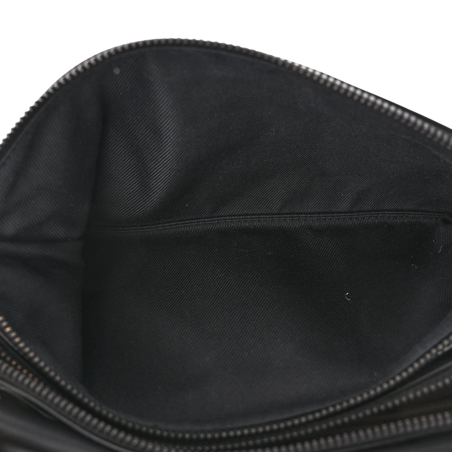 Nappa Fluid Triple Zip Messenger Bag Black