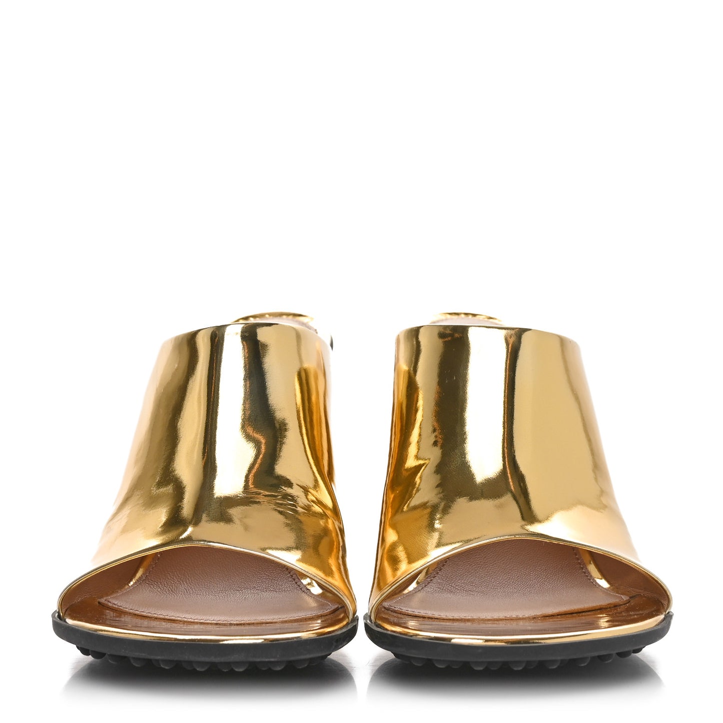 Laminated Calfskin Atomic Mule 39 Gold