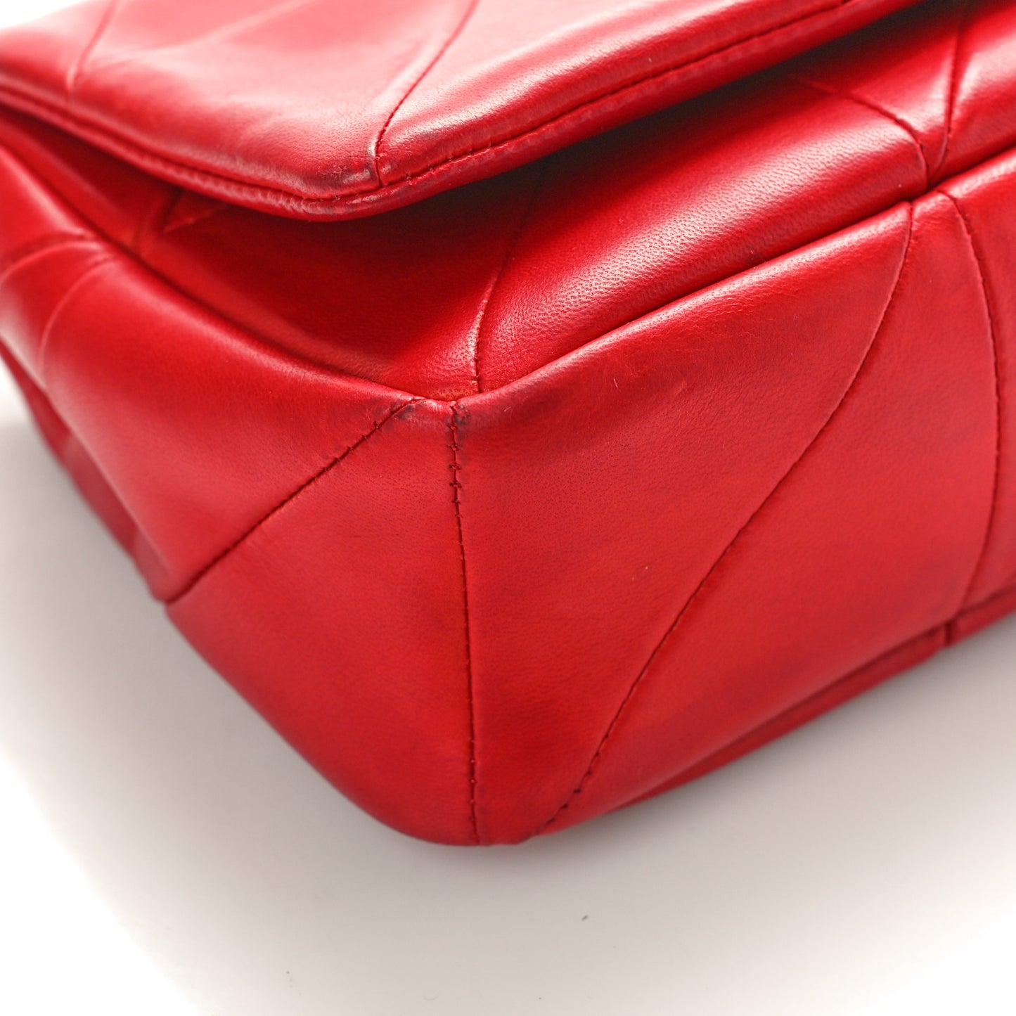 Lambskin Patchwork Monogram Small Jamie Red