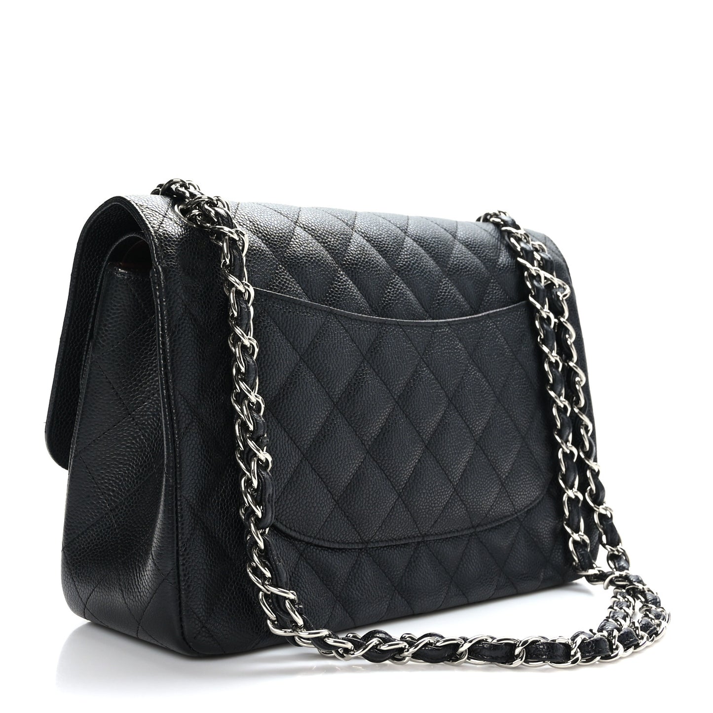 Caviar Quilted Jumbo Double Flap Black