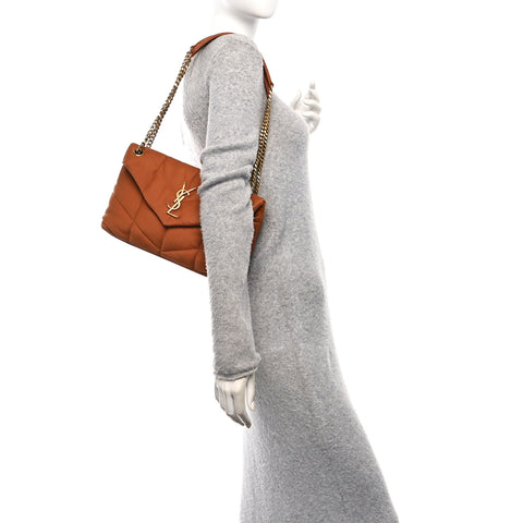 Canvas Quilted Small Loulou Puffer Monogram Chain Satchel Hot Rust