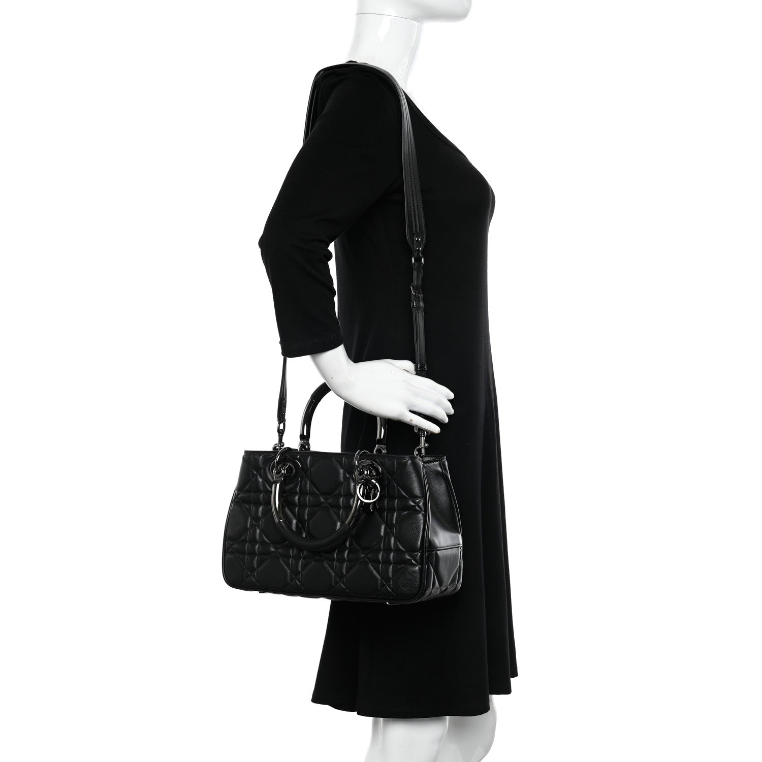 Christian Dior Lambskin Cannage The Lady 95.22 Black 2 of 11