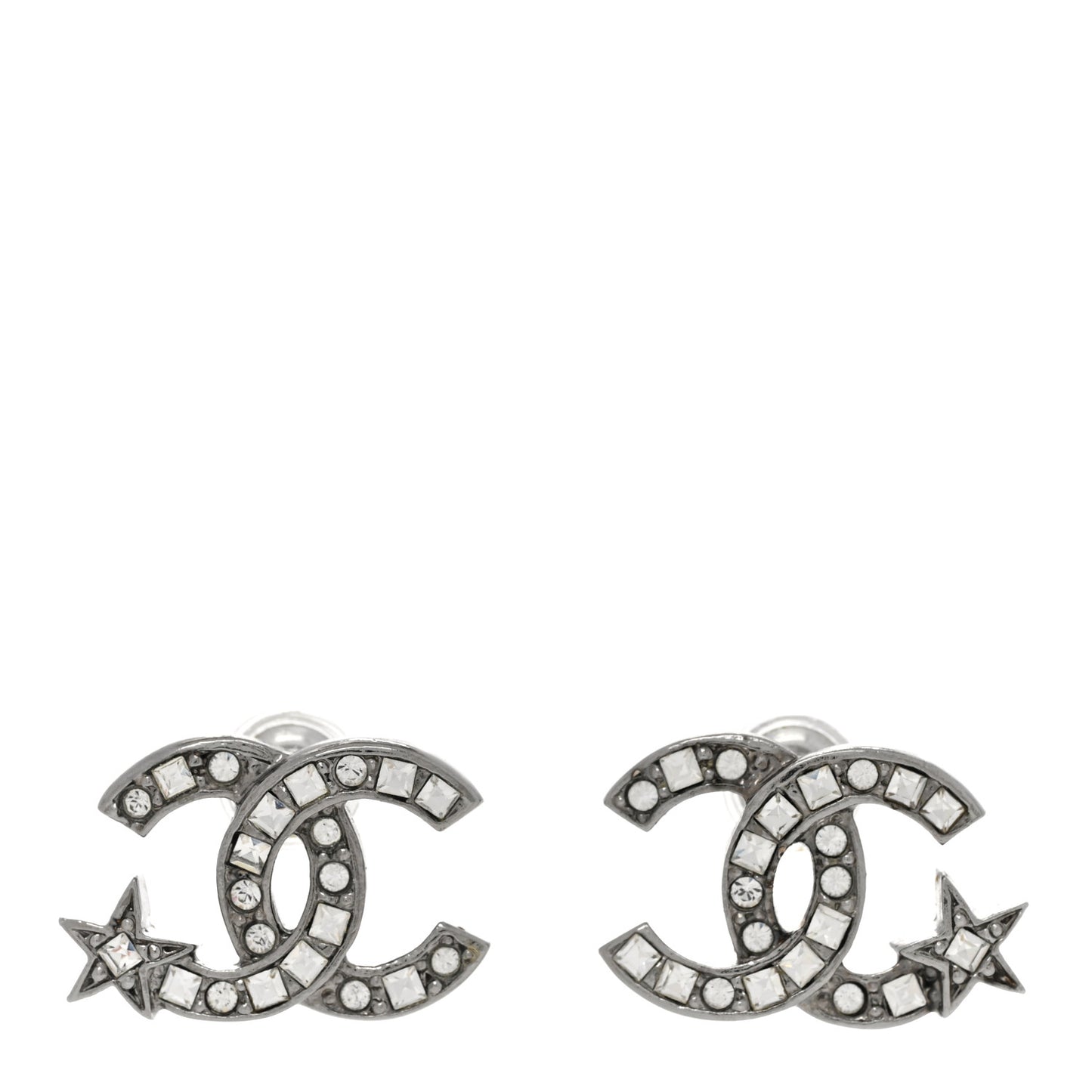 Crystal CC Starfall Earrings Silver