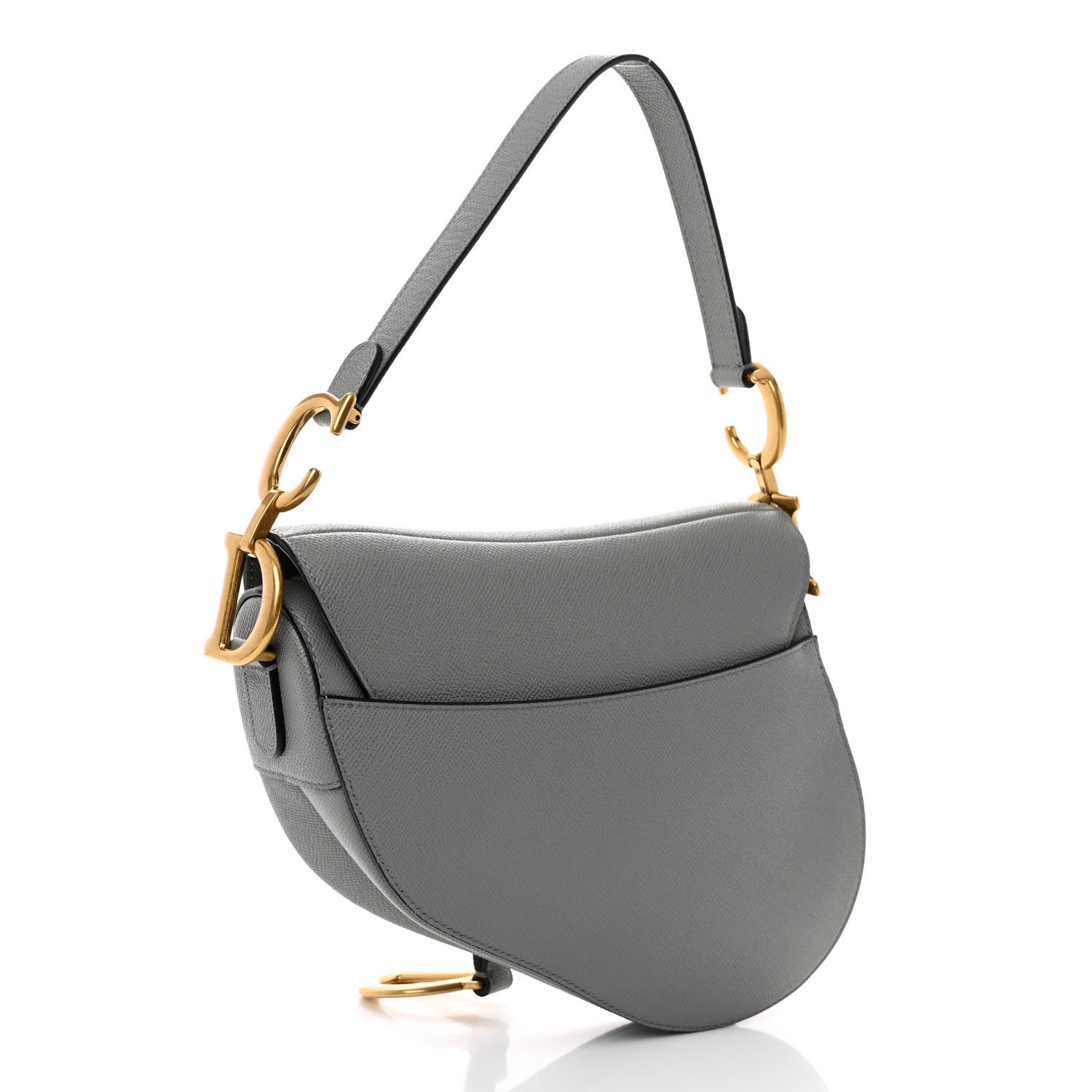 Christian Dior Grained Calfskin Saddle Bag Grey 3 of 9