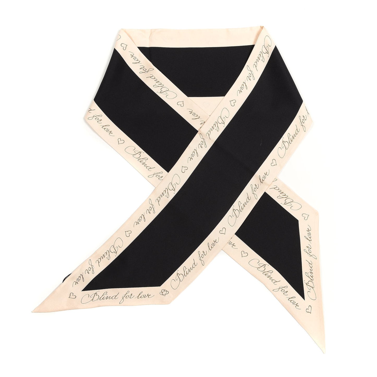 Silk Blind For Love Scarf Black Ivory