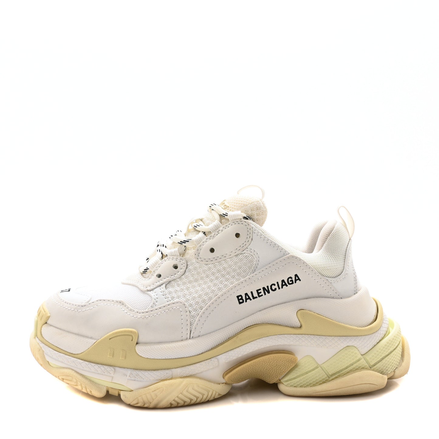 Fabric Mesh Womens Triple S Sneakers 37 White
