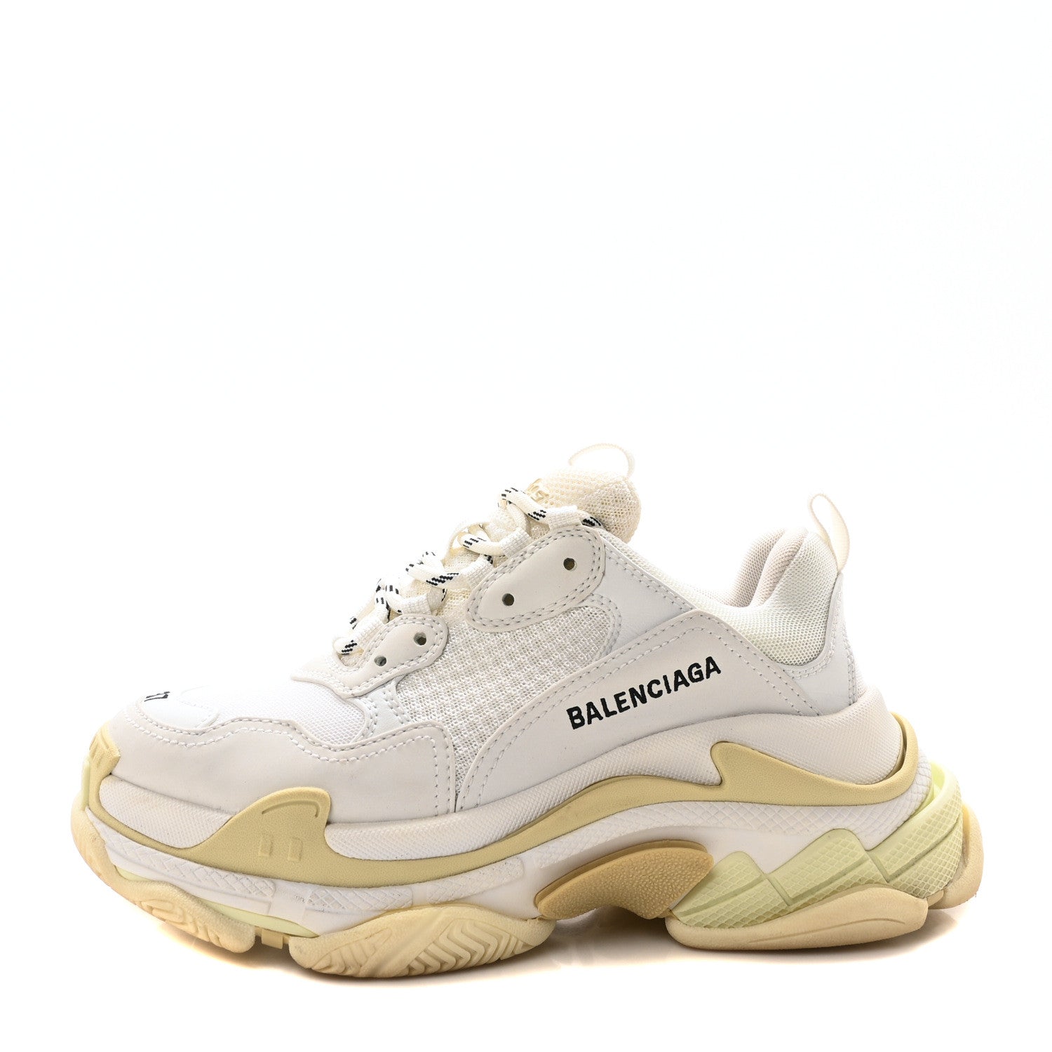 Balenciaga Fabric Mesh Womens Triple S Sneakers 37 White 1 of 8