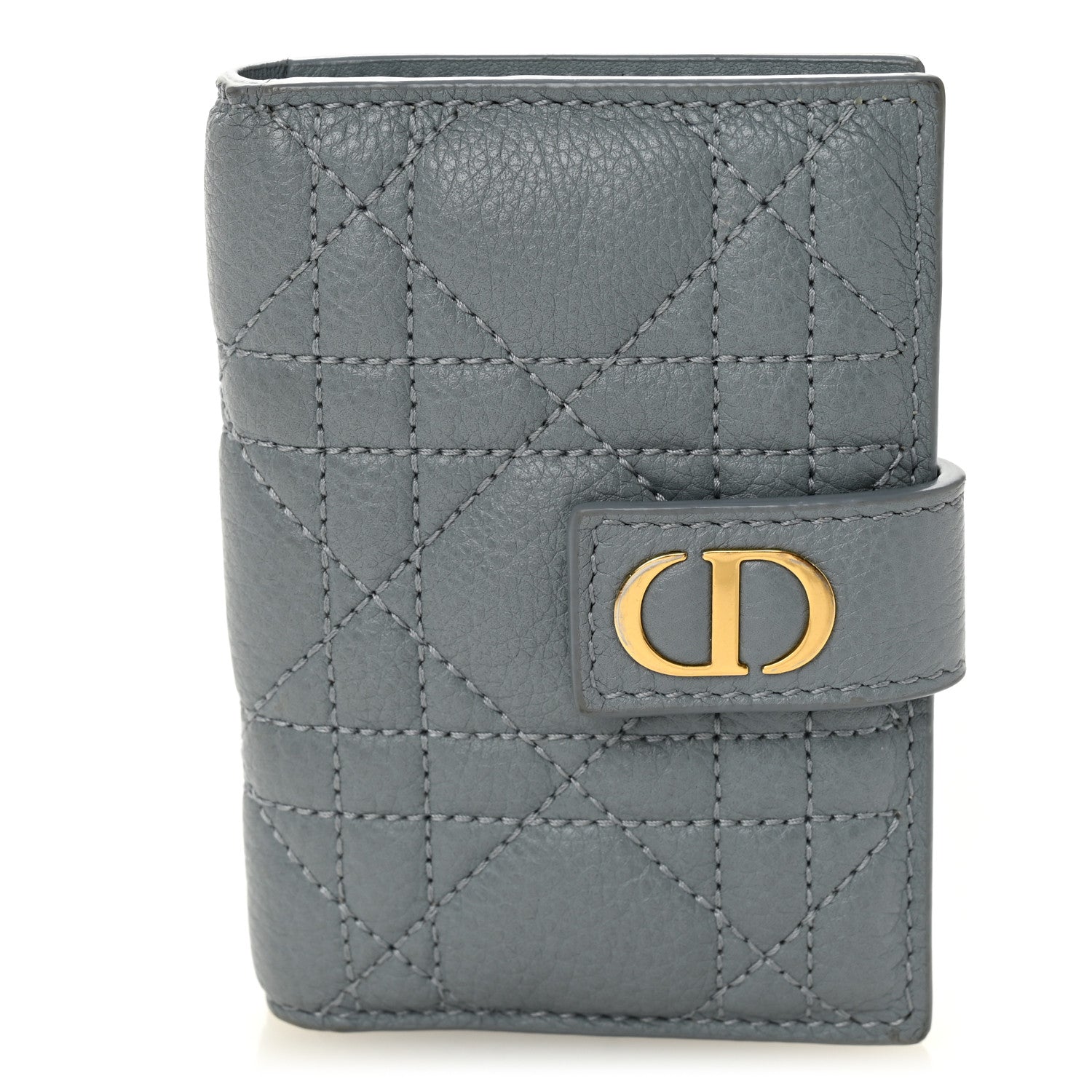 Christian Dior Supple Calfskin Cannage Caro Dandelion Card Holder