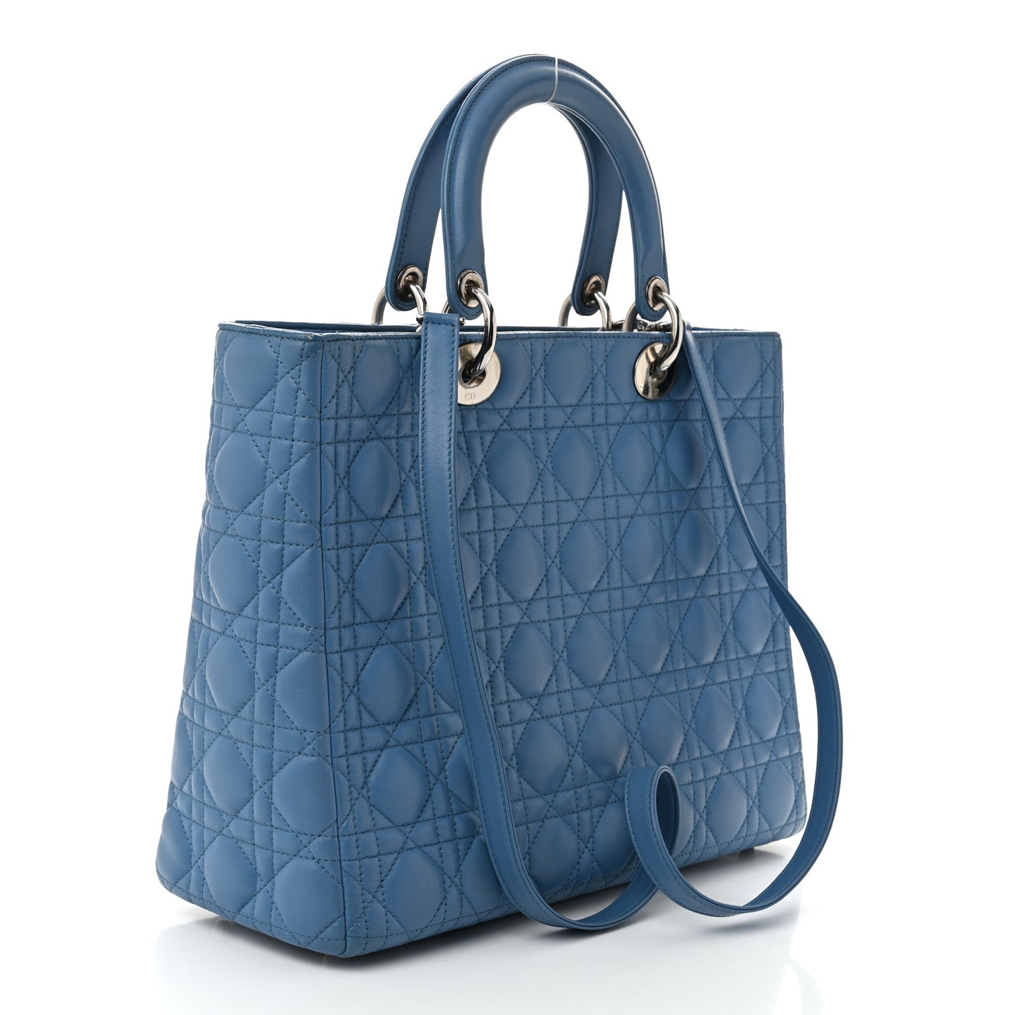Lambskin Cannage Large Lady Dior Blue