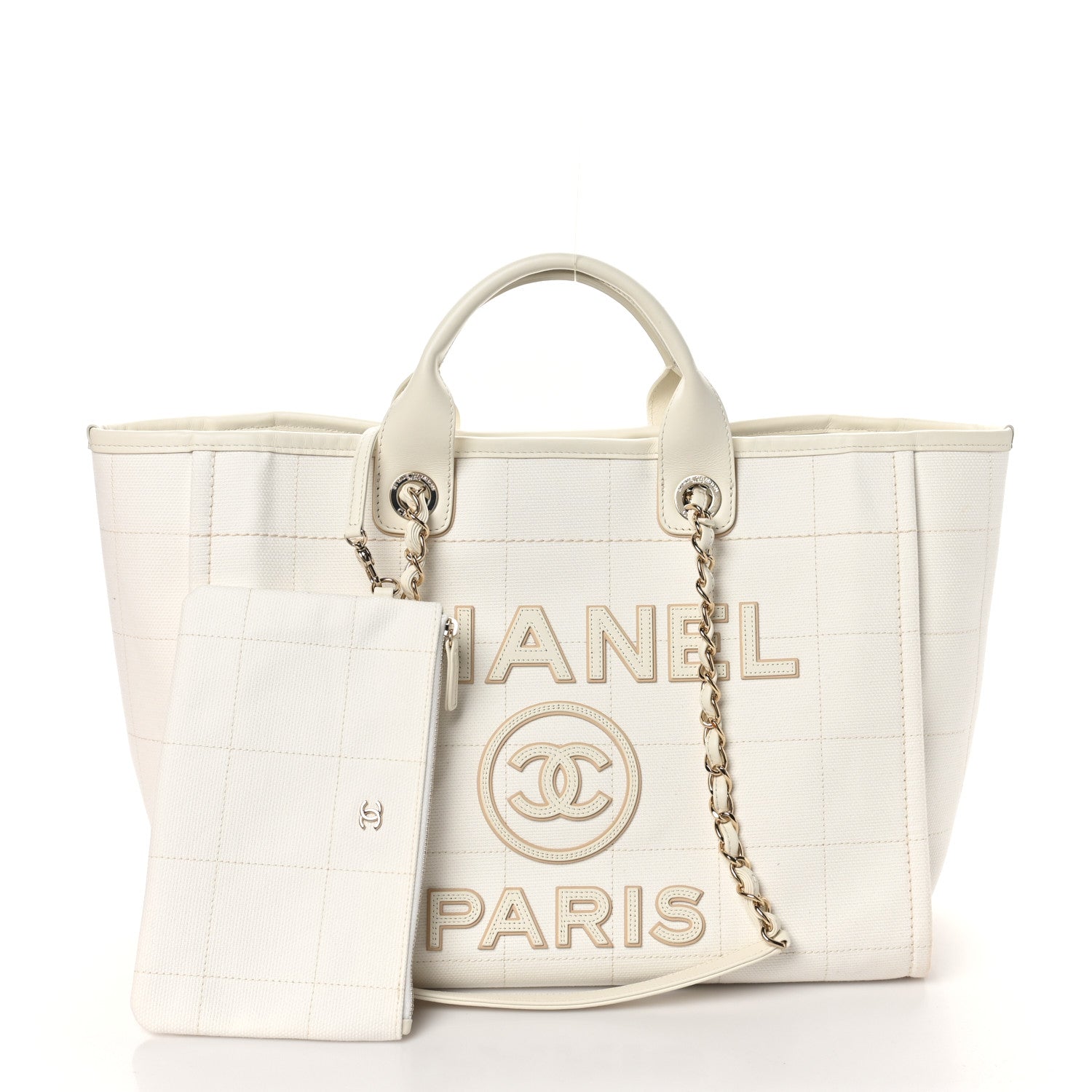 Chanel Cotton Medium Deauville Tote White 3 of 11