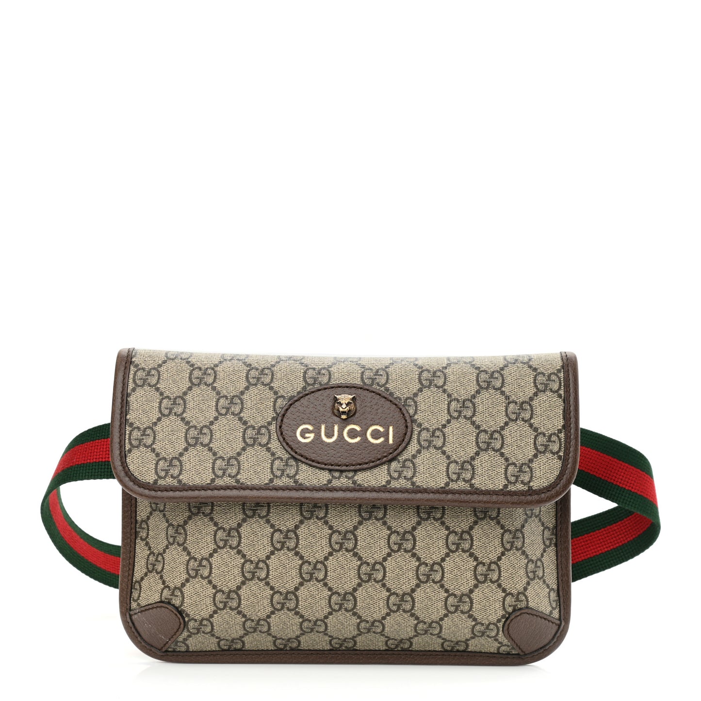 GG Supreme Monogram Neo Vintage Web Belt Bag Brown