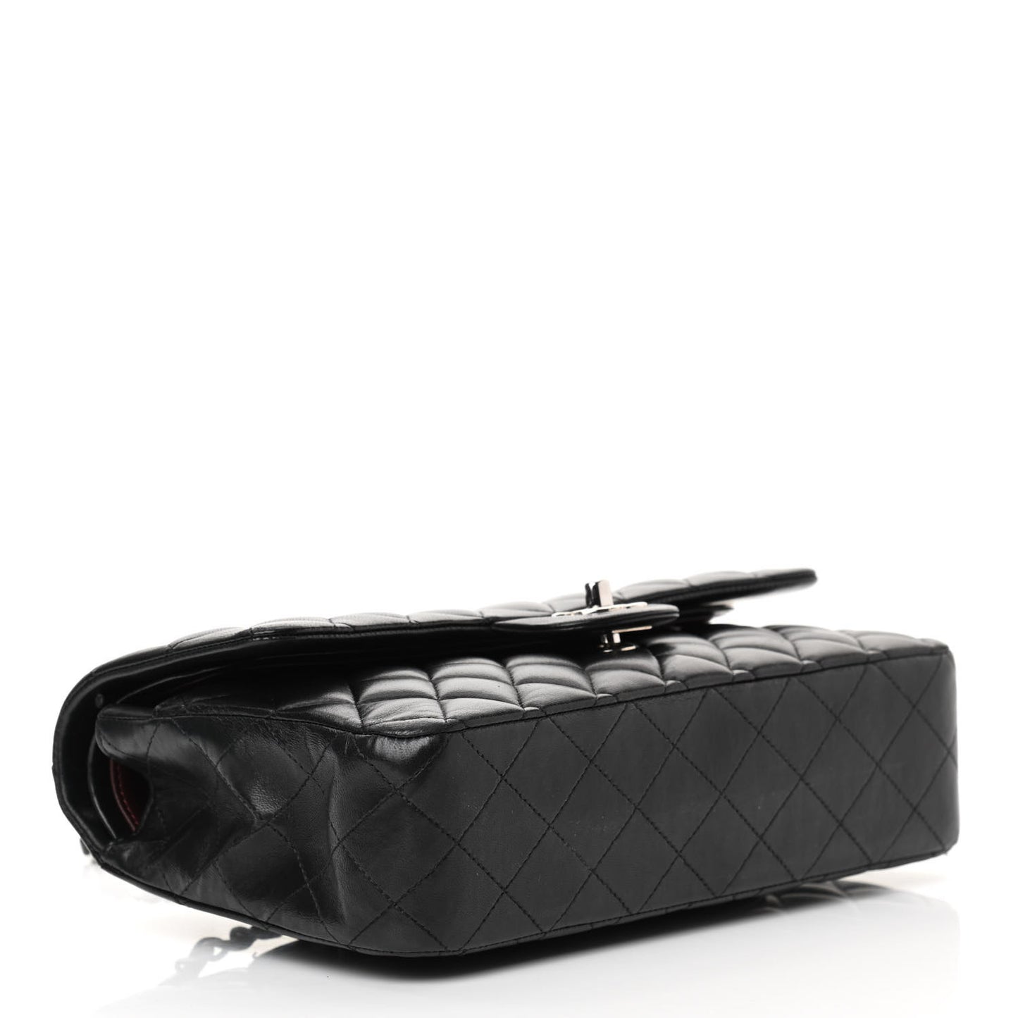 Lambskin Quilted Medium Double Flap Black